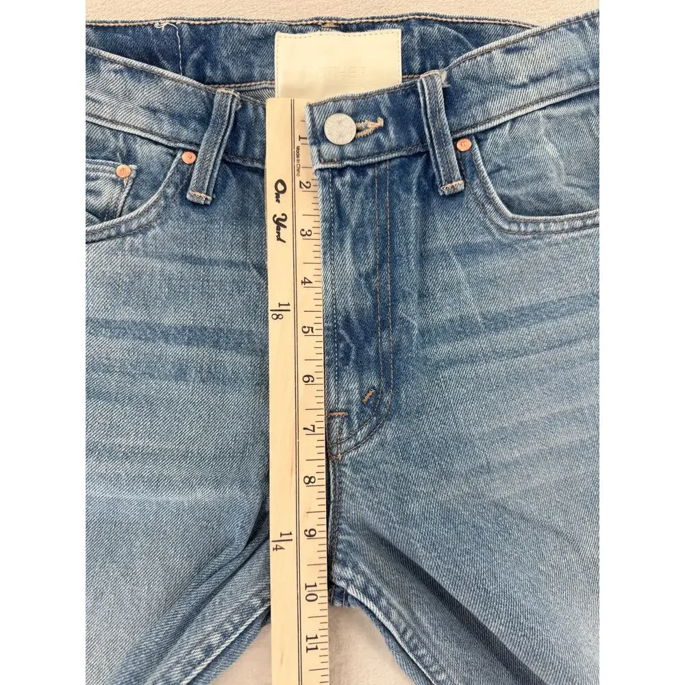 Mother Jeans The Newbie Ankle Mid Rise Straight 100% Cotton Wipeout 26